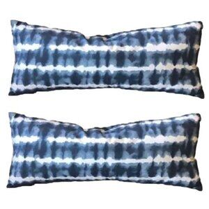 Set of 2 Canaan Lumber Shadow Peacoat Pillows Accent 24"x10" Couch Bed Throw NEW